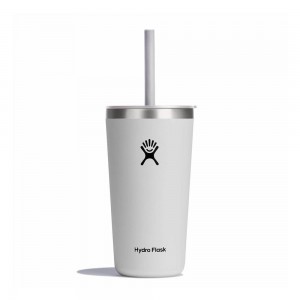 Hydro Flask 20 oz All Around™ with Straw Lid Tumbler White | HFLA-43870