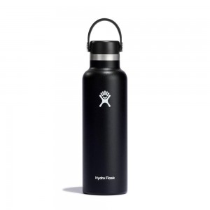 Hydro Flask 21 oz Standard Mouth: 21 oz Water Bottle Black | GTZJ-65349