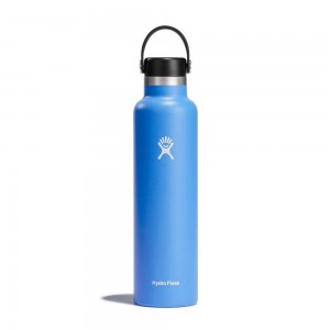 Hydro Flask 24 oz Standard Mouth: 24 oz Water Bottle Cascade Blue | GUVW-60934