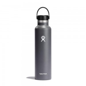 Hydro Flask 24 oz Standard Mouth: 24 oz Water Bottle Stone Grey | WMXE-93458