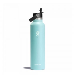 Hydro Flask 24 oz Standard Mouth with Flex Straw Water Bottle Dew Turquoise | RDOC-09316