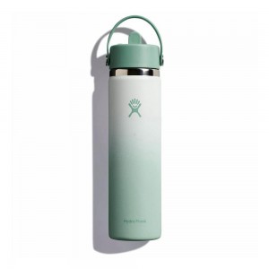 Hydro Flask 24 oz Wide Mouth w/ Flex Straw Water Bottle Matcha Ombre Green | QNUD-60872