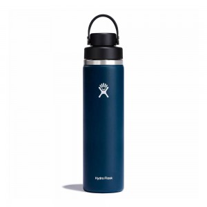 Hydro Flask 24 oz Wide Mouth with Flex Chug Water Bottle White | WBLA-87406