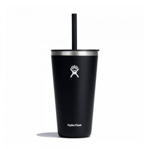 Hydro Flask 28 oz All Around™ with Straw Lid Tumbler Black | LIZT-35879