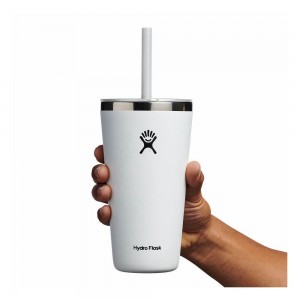 Hydro Flask 28 oz All Around™ with Straw Lid Tumbler White | PHTA-40793