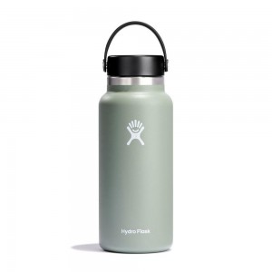 Hydro Flask 32 oz Wide Mouth: 32 oz Insulated Water Bottle Agave Green | JDWK-45712