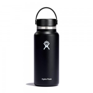 Hydro Flask 32 oz Wide Mouth: 32 oz Insulated Water Bottle Black | VOPZ-32851