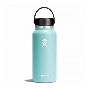 Hydro Flask 32 oz Wide Mouth: 32 oz Insulated Water Bottle Dew Turquoise | FRMT-86590