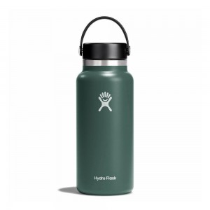 Hydro Flask 32 oz Wide Mouth: 32 oz Insulated Water Bottle Fir Green | OLJV-35687