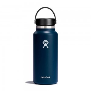 Hydro Flask 32 oz Wide Mouth: 32 oz Insulated Water Bottle Indigo | ZLJE-06514