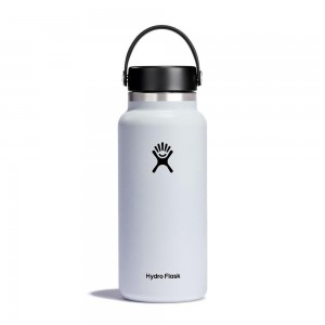 Hydro Flask 32 oz Wide Mouth: 32 oz Insulated Water Bottle White | PVSD-02153