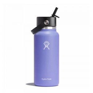 Hydro Flask 32 oz Wide Mouth with Flex Straw Water Bottle Lupine Purple | MAEL-70518