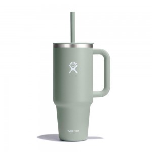 Hydro Flask 40 oz All Around™ Travel Tumbler Agave Green | QRHM-93487