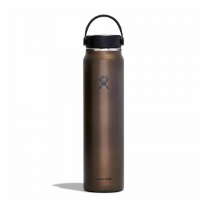 Hydro Flask 40 oz Lightweight Wide Mouth Trail Series™ Water Bottle Obsidian Brown | BVFW-15867