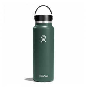 Hydro Flask 40 oz Wide Mouth: 40 oz Insulated Water Bottle Fir Green | KFTW-97438