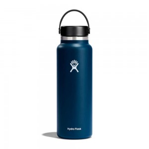 Hydro Flask 40 oz Wide Mouth: 40 oz Insulated Water Bottle Indigo | ZLVB-32187