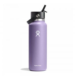 Hydro Flask 40 oz Wide Mouth w/ Flex Straw Water Bottle Moonshadow Purple | RSLU-21097