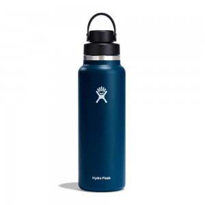 Hydro Flask 40 oz Wide Mouth with Flex Chug Water Bottle Indigo | ERQX-83972