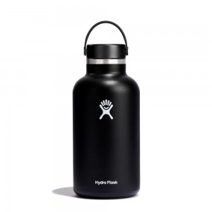 Hydro Flask 64 oz Wide Mouth: 64 oz Insulated Water Bottle Black | QXKH-38260