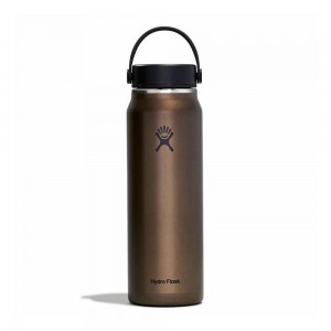 Hydro Flask Trail Series 32 oz Wide Mouth Lightweight Hydro Flask Water Bottle Obsidian Brown | OIQJ-45138