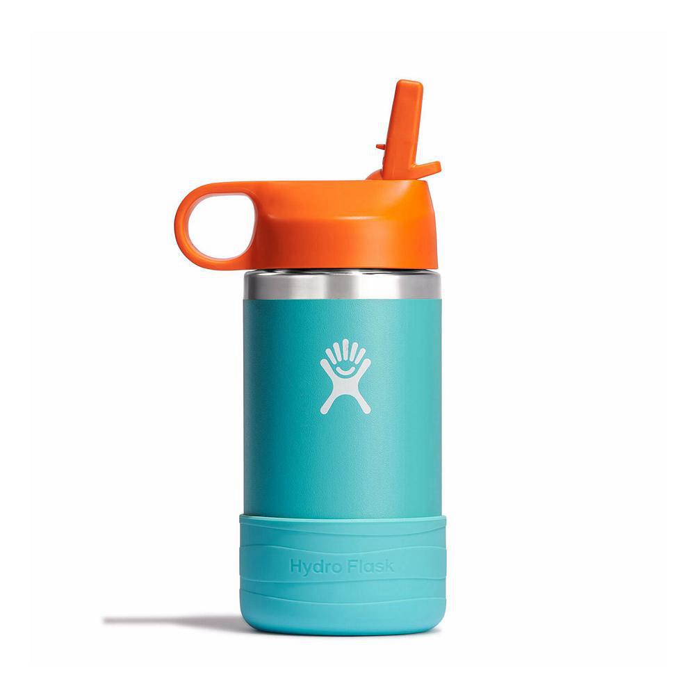 Hydro Flask 12 oz Wide Mouth w/ Straw Kids\' Water Bottle Seaspray Blue | MTCZ-32785