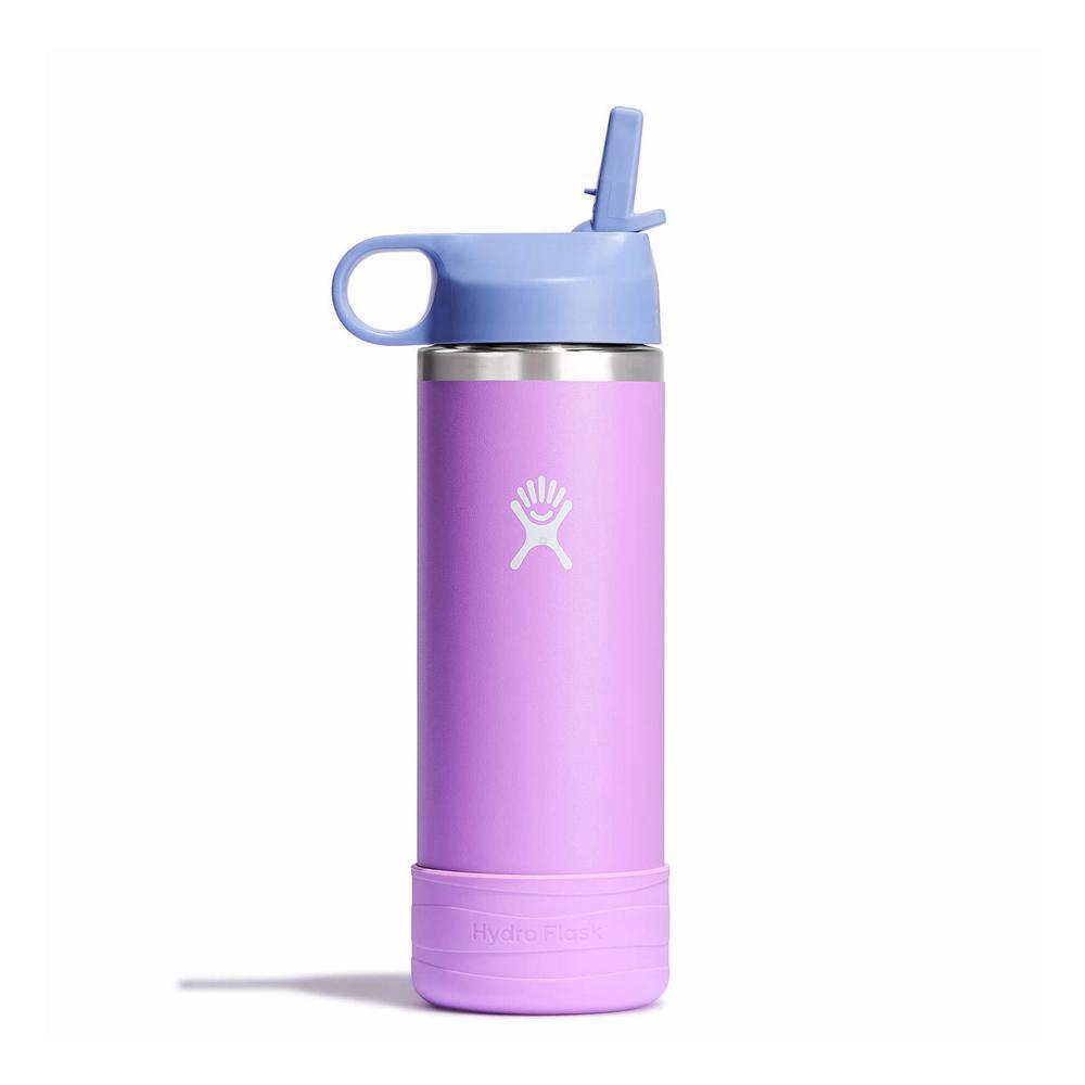 Hydro Flask 18 oz Wide Mouth w/ Straw Kids\' Water Bottle Anemone Purple | SMHP-20836