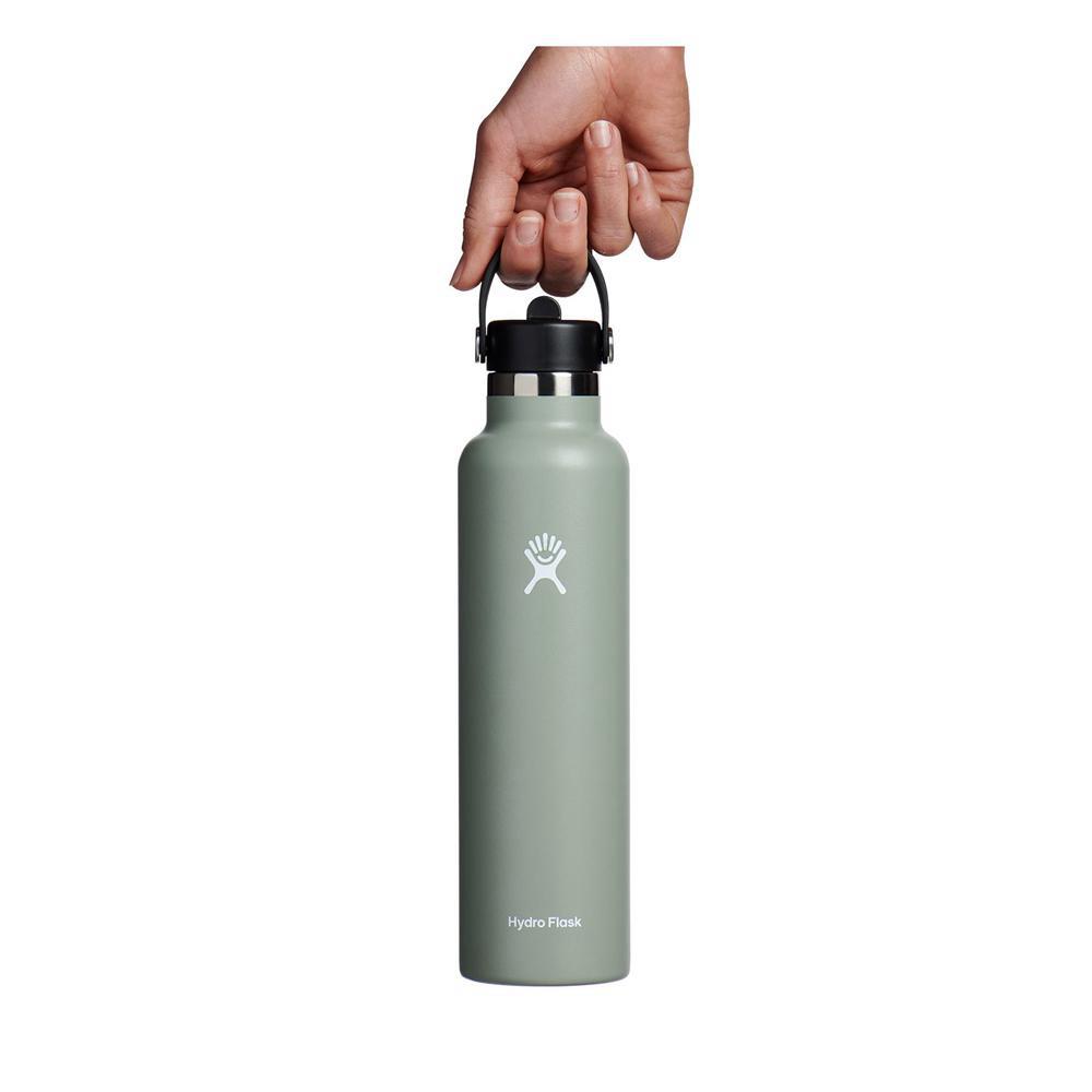 Hydro Flask 24 oz Standard Mouth with Flex Straw Water Bottle Agave Green | IWZX-29075