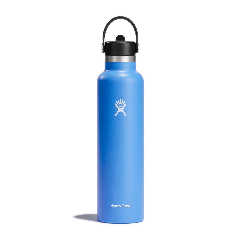 Hydro Flask 24 oz Standard Mouth with Flex Straw Water Bottle Cascade Blue | AJNT-15470