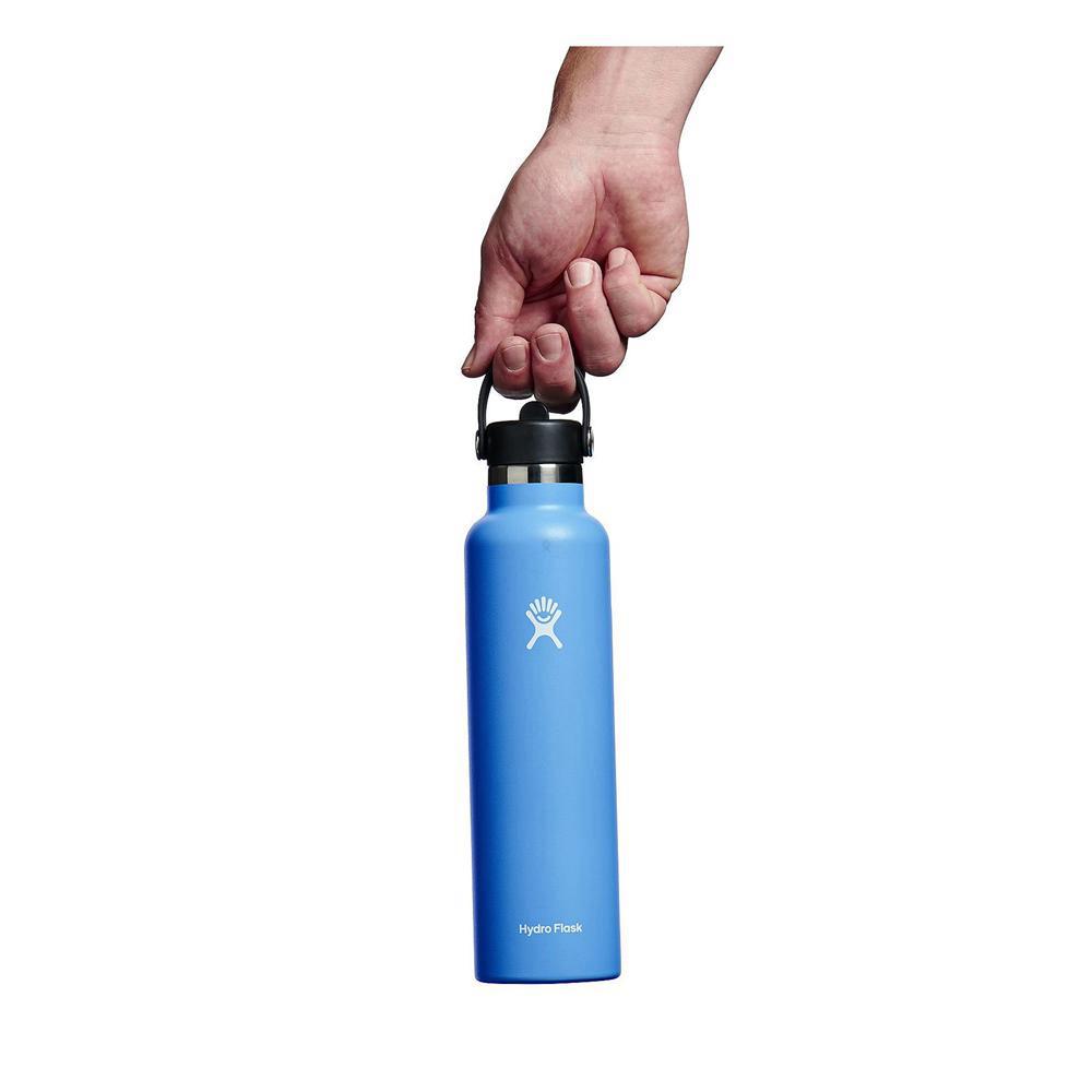 Hydro Flask 24 oz Standard Mouth with Flex Straw Water Bottle Cascade Blue | AJNT-15470