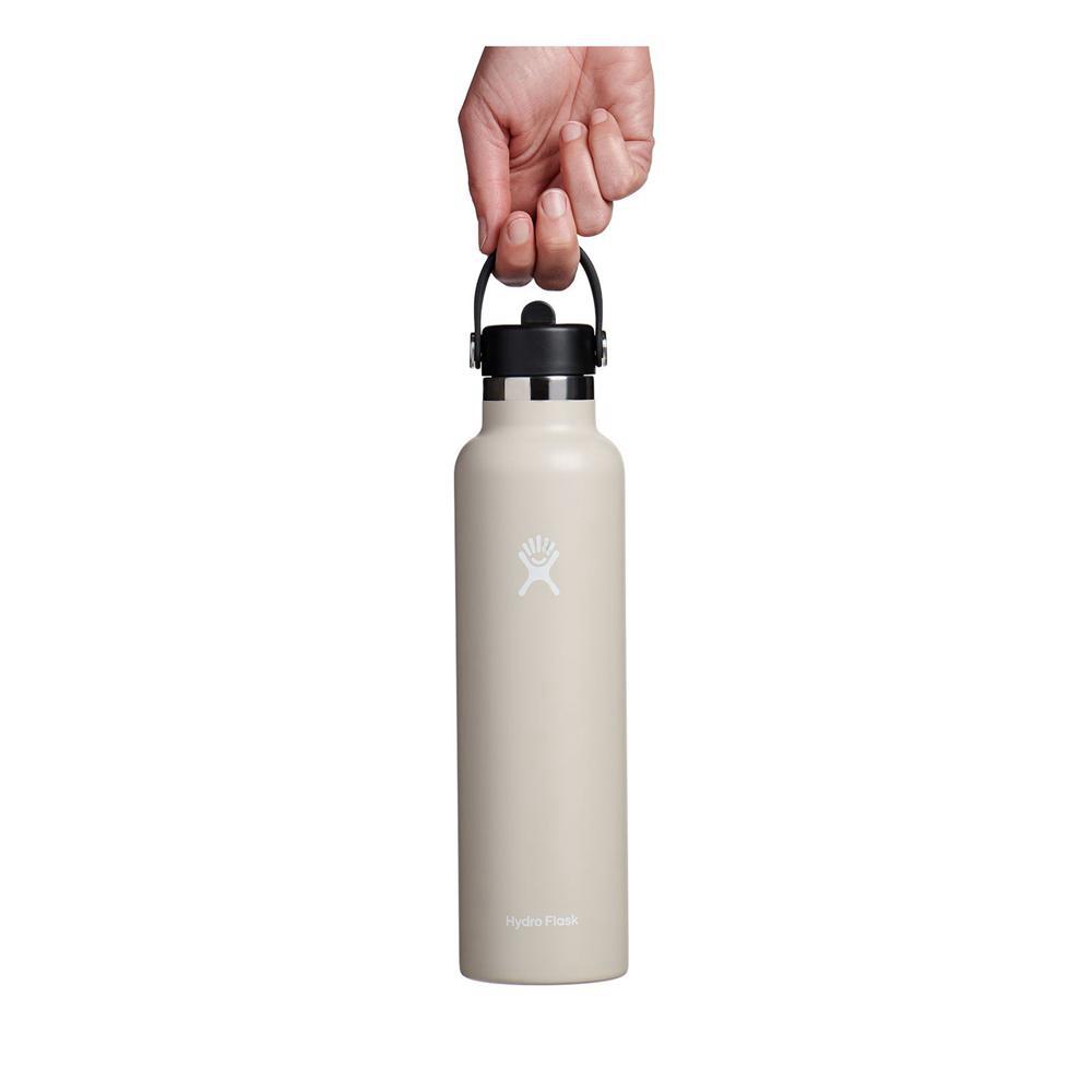 Hydro Flask 24 oz Standard Mouth with Flex Straw Water Bottle Oat Beige | QBWD-69570