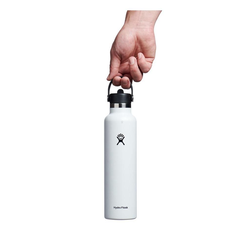 Hydro Flask 24 oz Standard Mouth with Flex Straw Water Bottle White | QBCI-84391