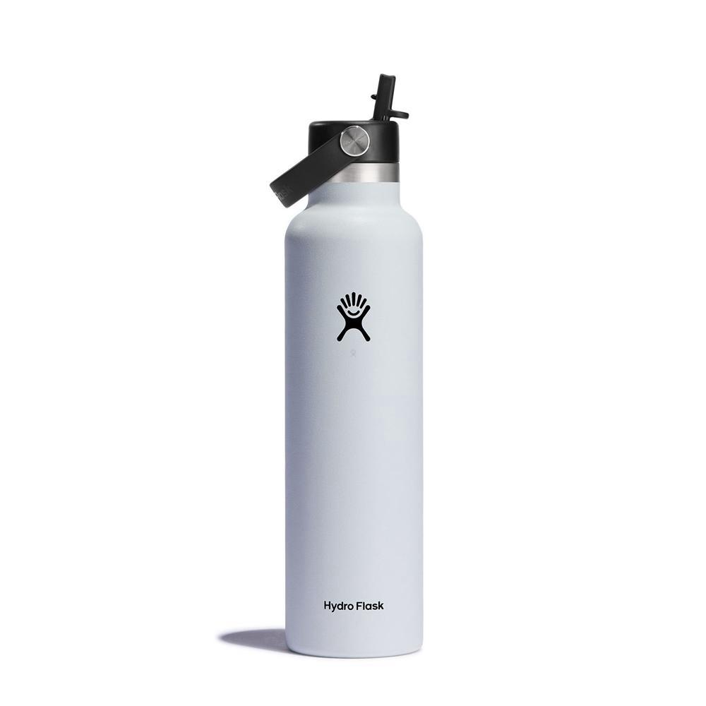 Hydro Flask 24 oz Standard Mouth with Flex Straw Water Bottle White | QBCI-84391