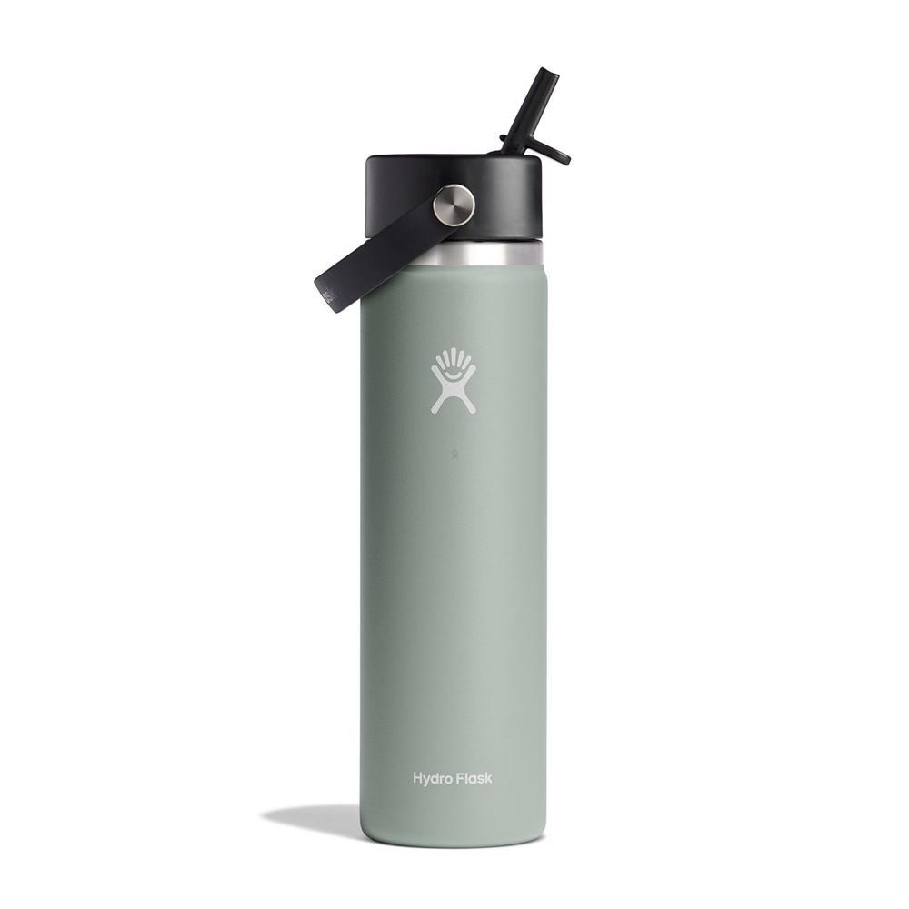 Hydro Flask 24 oz Wide Mouth w/ Flex Straw Water Bottle Agave Green | CZPV-52694