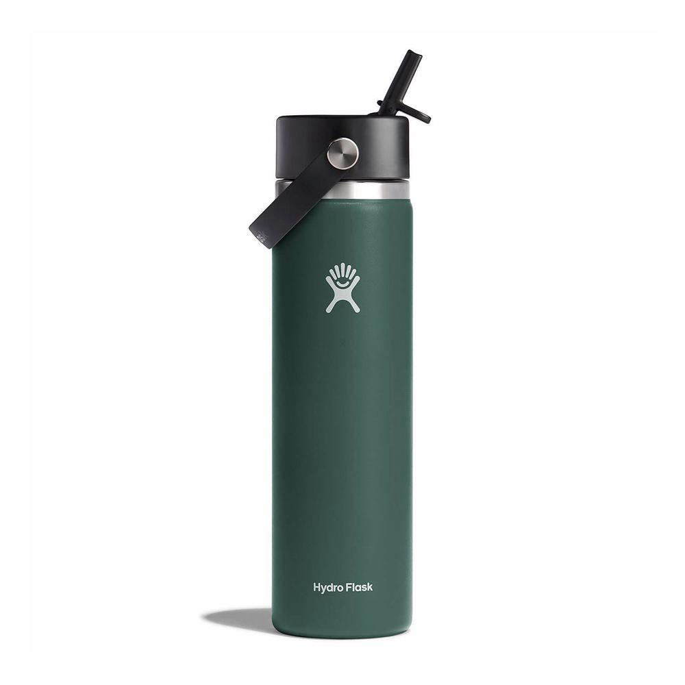 Hydro Flask 24 oz Wide Mouth w/ Flex Straw Water Bottle Fir Green | DTGV-81374