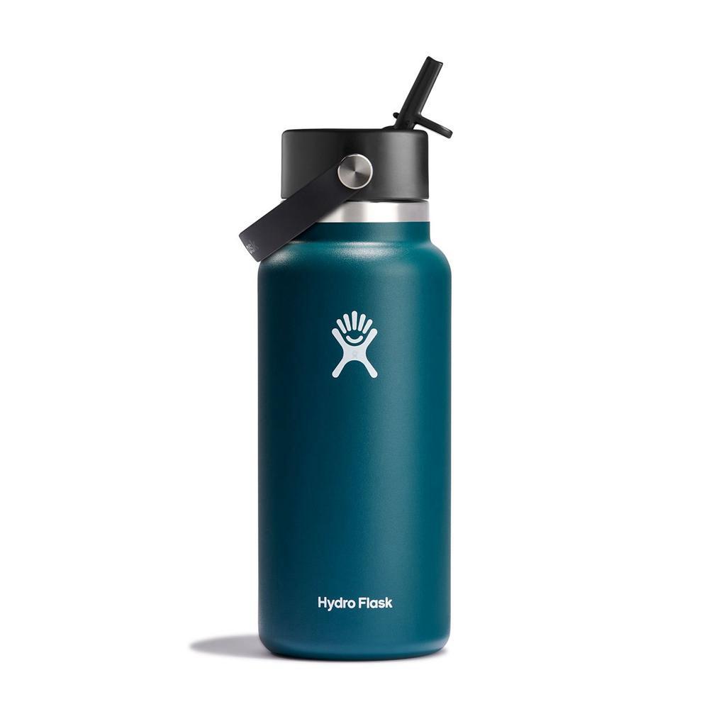 Hydro Flask 32 oz Wide Mouth with Flex Straw Water Bottle Jade | RSLQ-09651