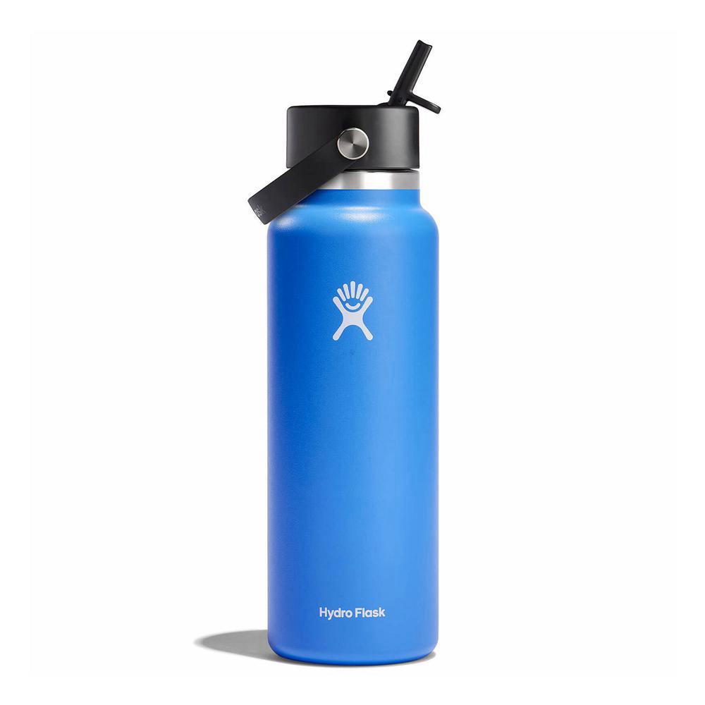 Hydro Flask 40 oz Wide Mouth w/ Flex Straw Water Bottle Cascade Blue | IGOA-92051