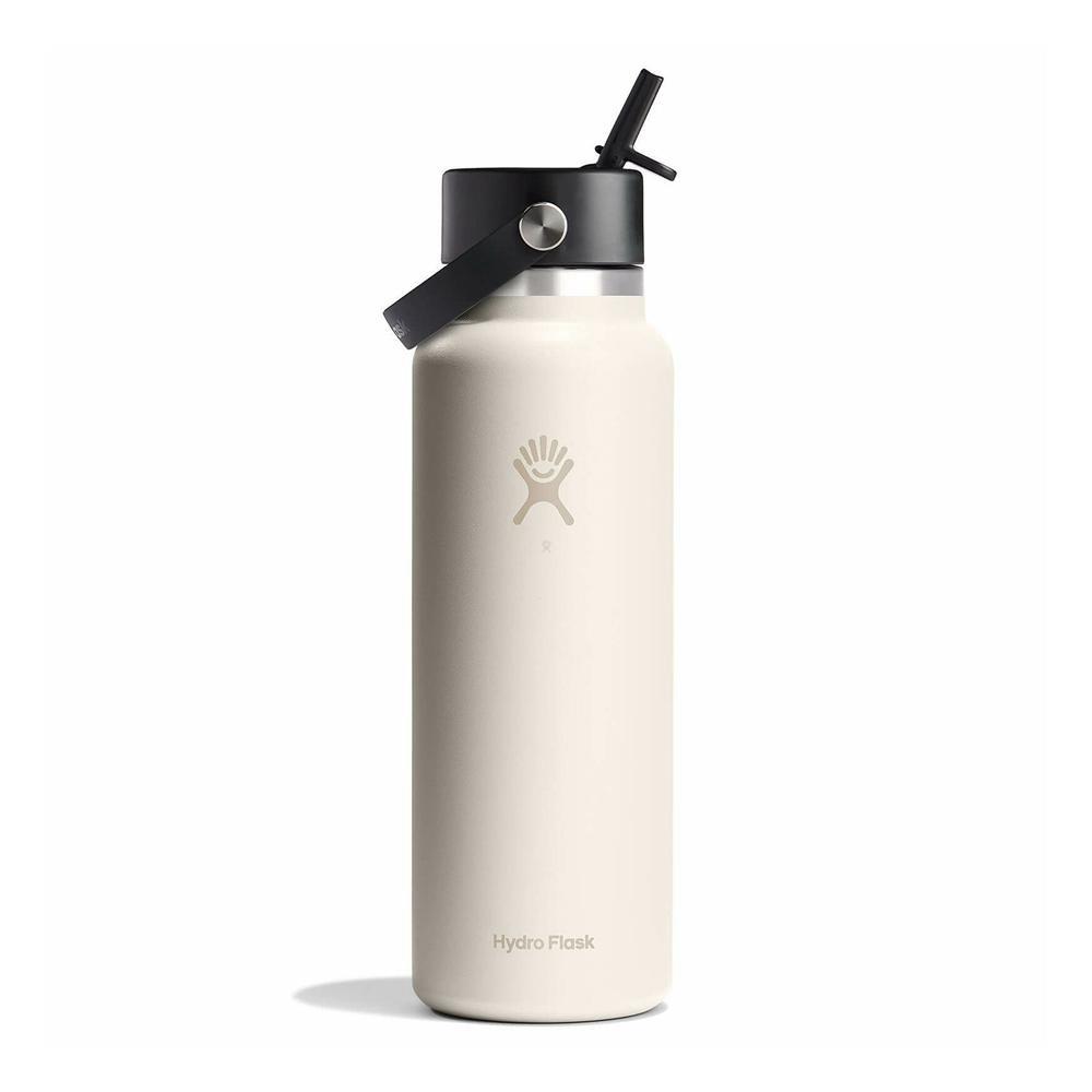 Hydro Flask 40 oz Wide Mouth w/ Flex Straw Water Bottle Ivory Khaki | OKYG-08496