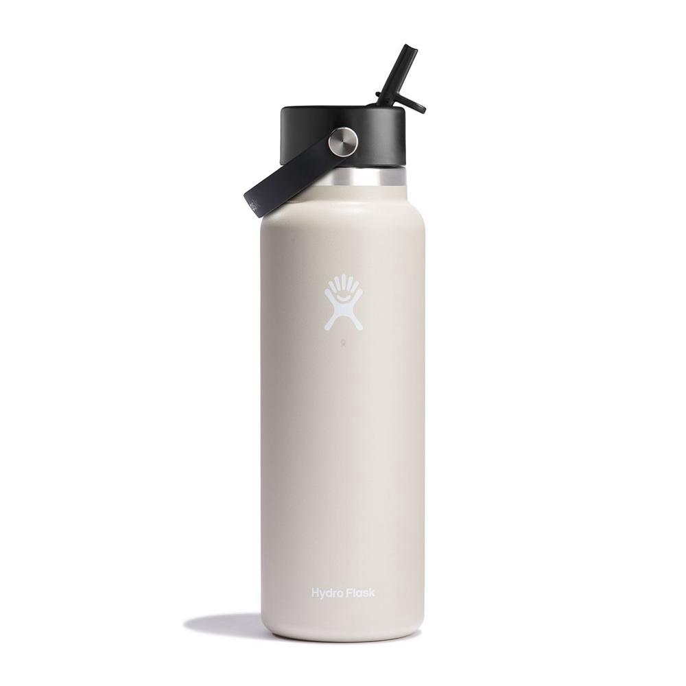 Hydro Flask 40 oz Wide Mouth w/ Flex Straw Water Bottle Oat Beige | YRDB-51206