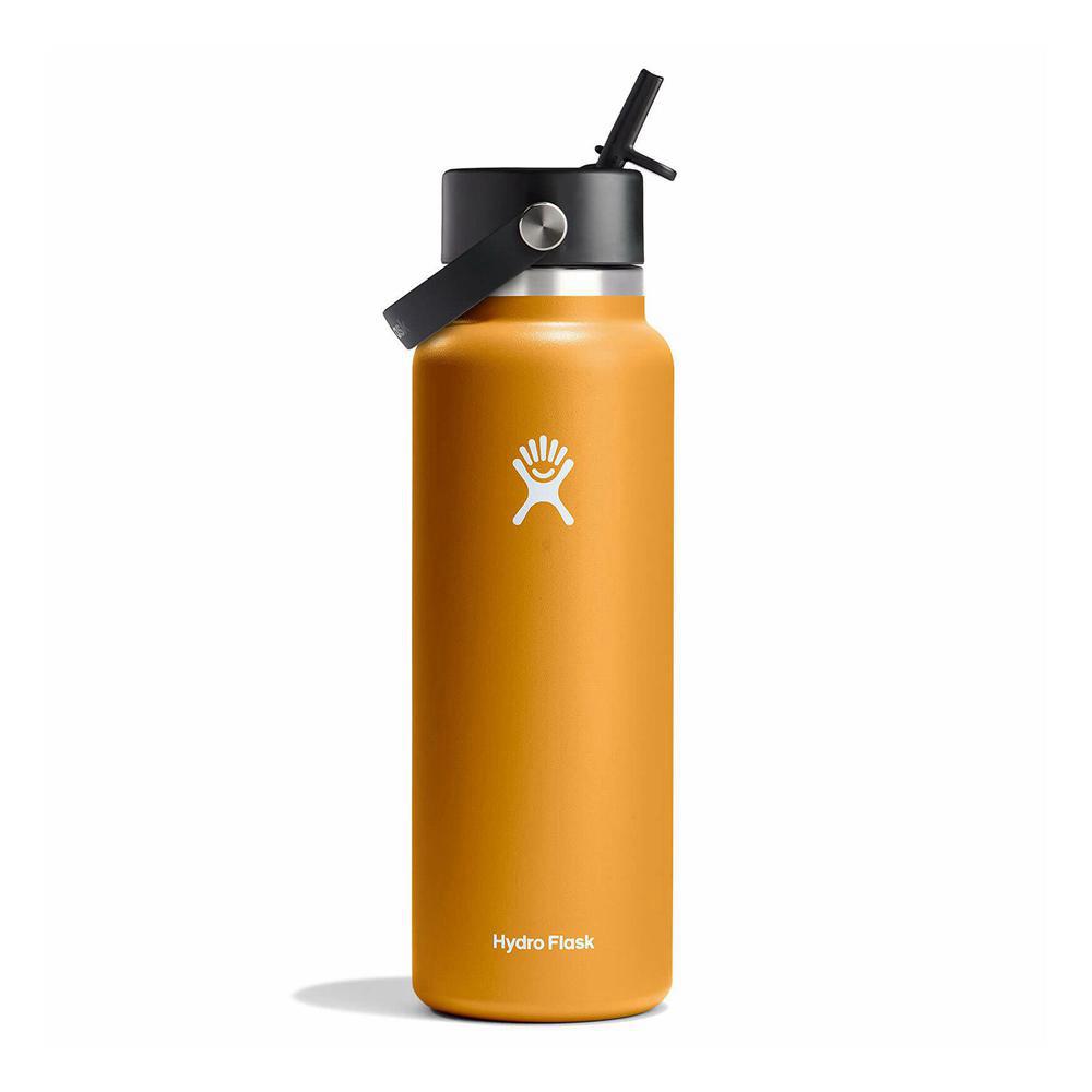 Hydro Flask 40 oz Wide Mouth w/ Flex Straw Water Bottle Fossil Orange | DTMQ-97614