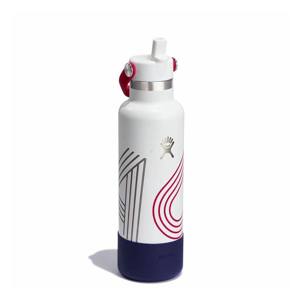 Hydro Flask USA 21 oz Standard Mouth with Flex Straw Water Bottle White | TYPM-29584