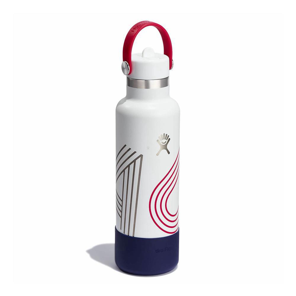 Hydro Flask USA 21 oz Standard Mouth with Flex Straw Water Bottle White | TYPM-29584