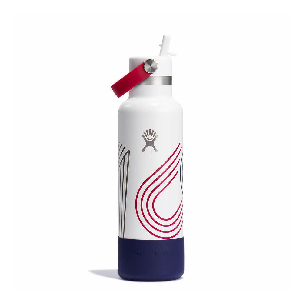 Hydro Flask USA 21 oz Standard Mouth with Flex Straw Water Bottle White | TYPM-29584