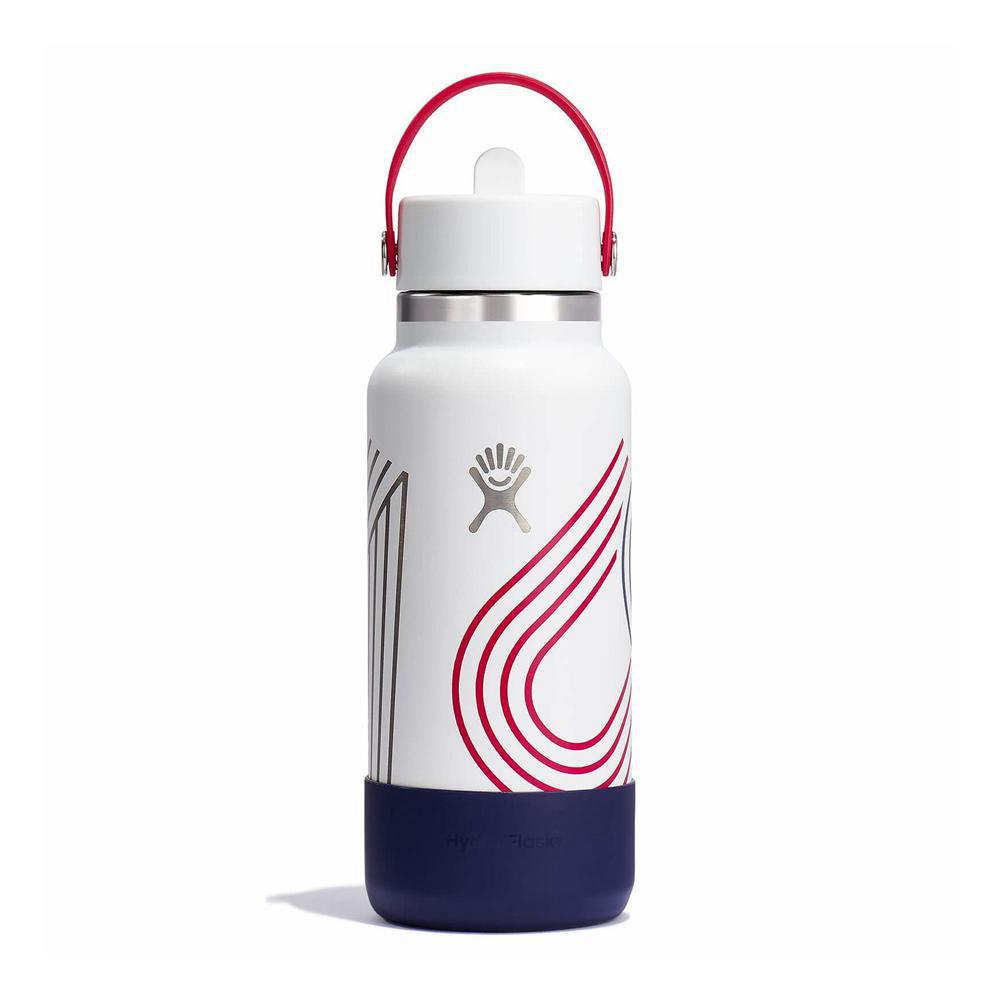 Hydro Flask USA 32 oz Wide Mouth with Flex Straw Water Bottle White | HOEJ-56947